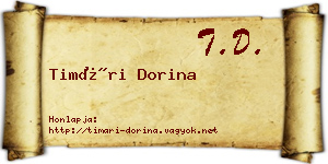 Timári Dorina névjegykártya